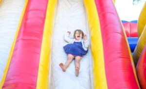 Do you wear shoes in a bounce house?